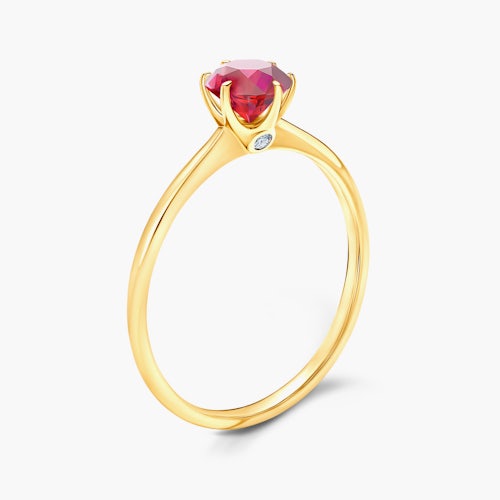 Pierścionek zaręczynowy The Journey: złoty, rubin